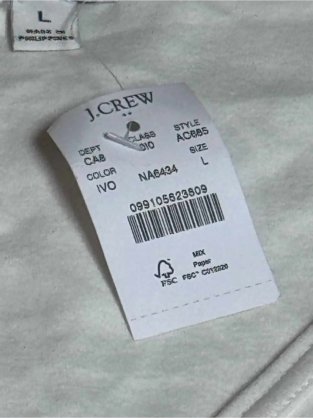 J. Crew Cream V-Neck Long Sleeve Bodysuit